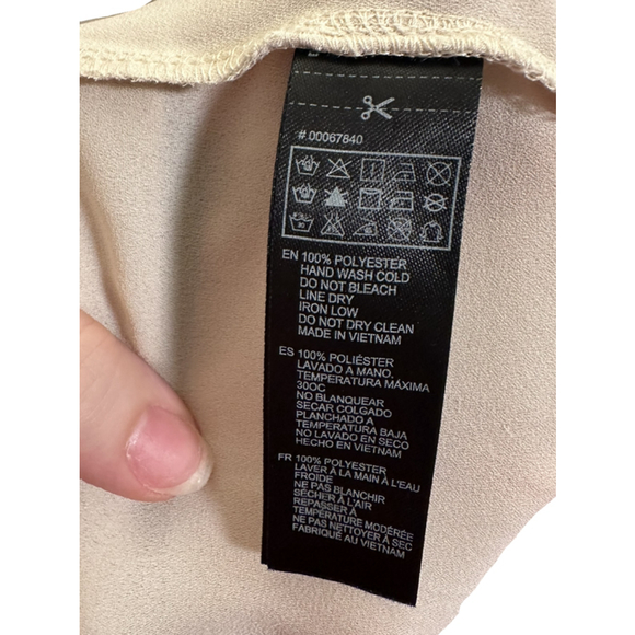 Forever 21 Beaded Halter Cream Blouse Relaxed Fit Small Top - Picture 10 of 10